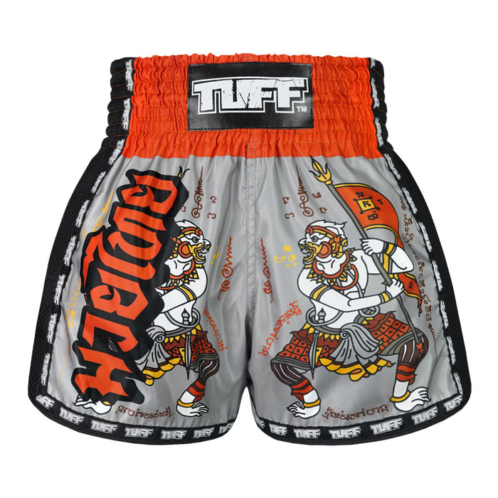 TUFF Muay Thai Shorts Boxing Trunks Retro Style (TUF-MSC103-GRY)
