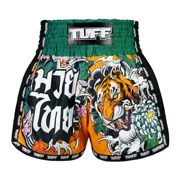 TUFF Muay Thai Shorts Boxing Trunks Retro Style (TUF-MSC105-YLW)