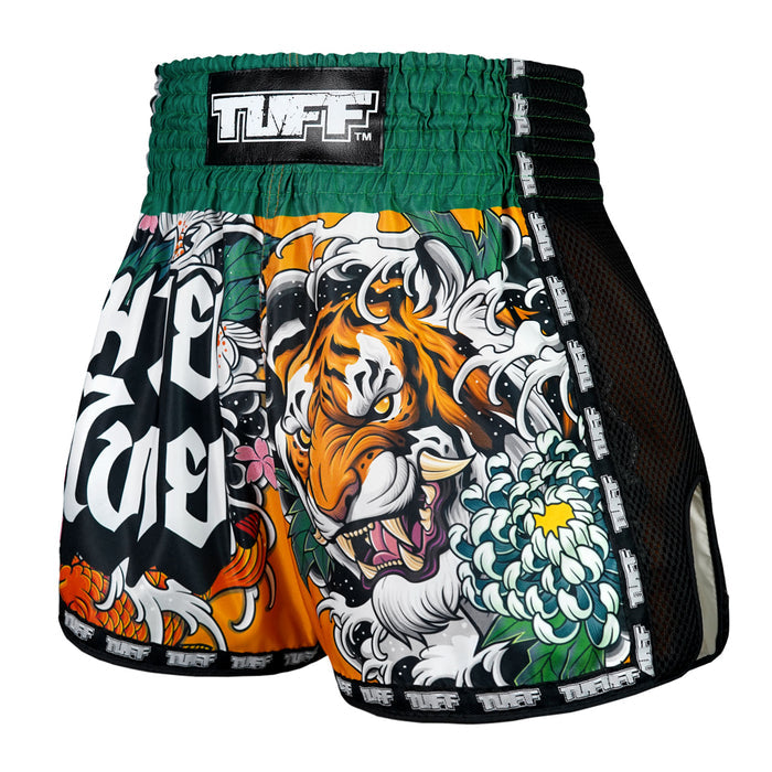 TUFF Muay Thai Shorts Boxing Trunks Retro Style (TUF-MSC105-YLW)