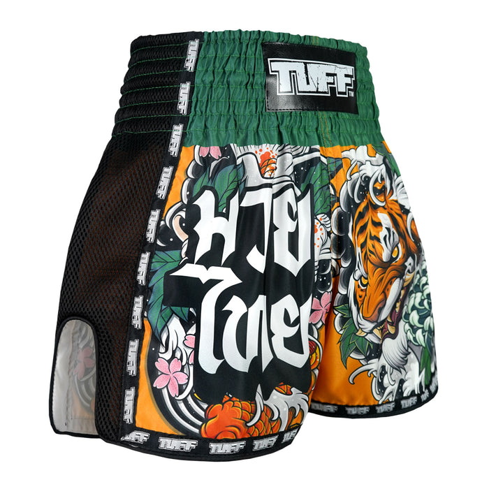 TUFF Muay Thai Shorts Boxing Trunks Retro Style (TUF-MSC105-YLW)