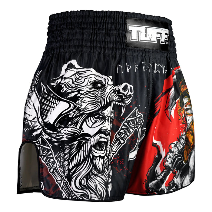 TUFF Muay Thai Shorts Boxing Trunks Retro Style (TUF-RMS121-BLK)