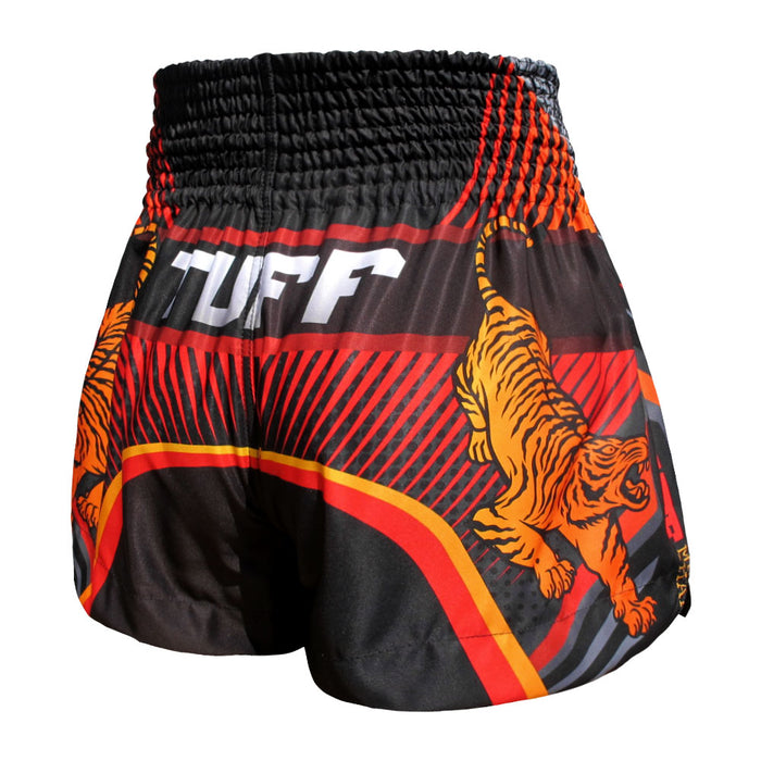 TUFF Muay Thai Shorts Boxing Trunks Traditional Style (TUF-MS611-BLK)