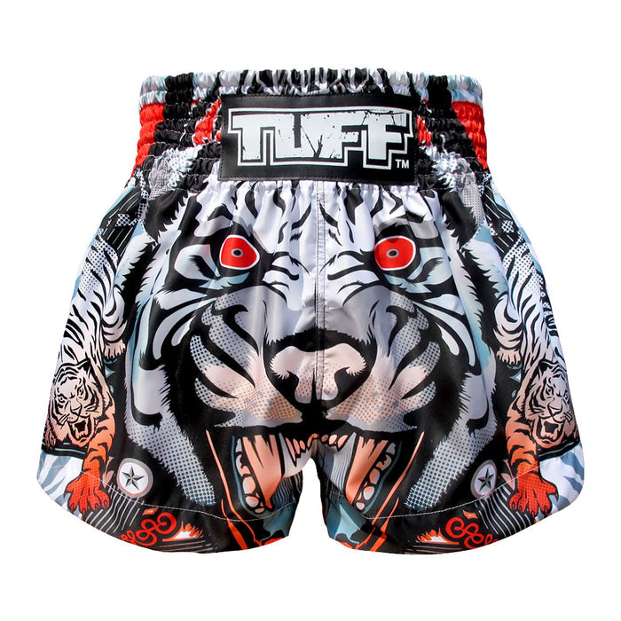 TUFF Muay Thai Shorts Boxing Trunks Traditional Style (TUF-MS613-GRY)