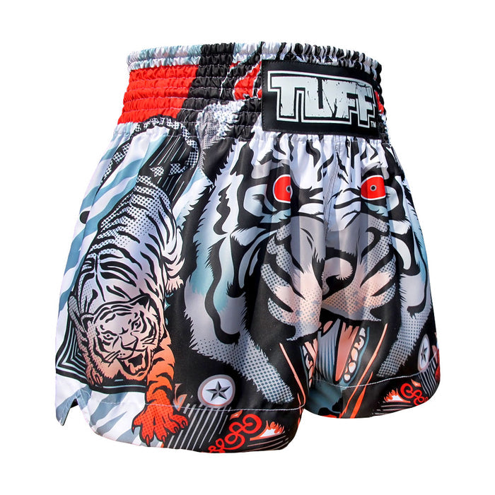 TUFF Muay Thai Shorts Boxing Trunks Traditional Style (TUF-MS613-GRY)