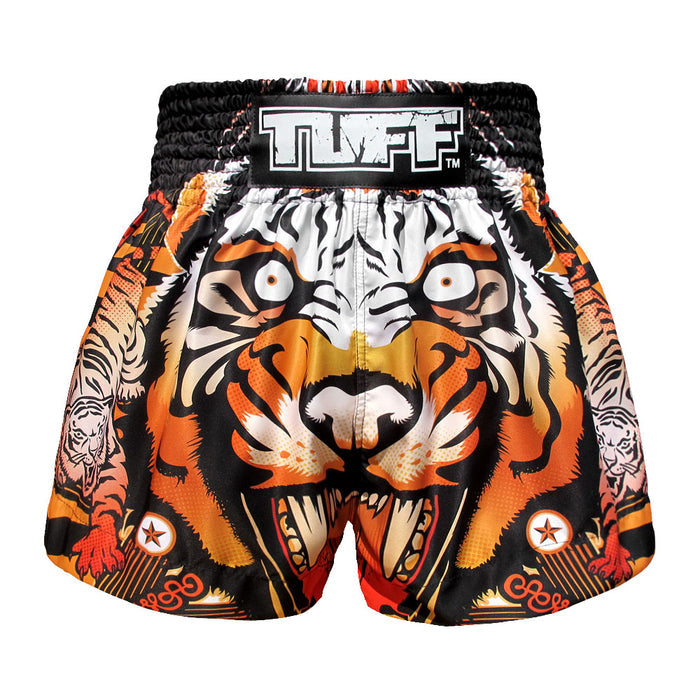 TUFF Muay Thai Shorts Boxing Trunks Traditional Style (TUF-MS613-ORG)