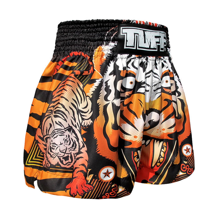 TUFF Muay Thai Shorts Boxing Trunks Traditional Style (TUF-MS613-ORG)