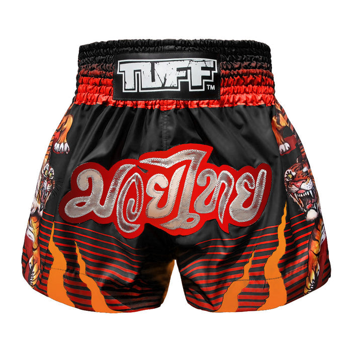 TUFF Muay Thai Shorts Boxing Trunks Traditional Style (TUF-MS614-BLK)