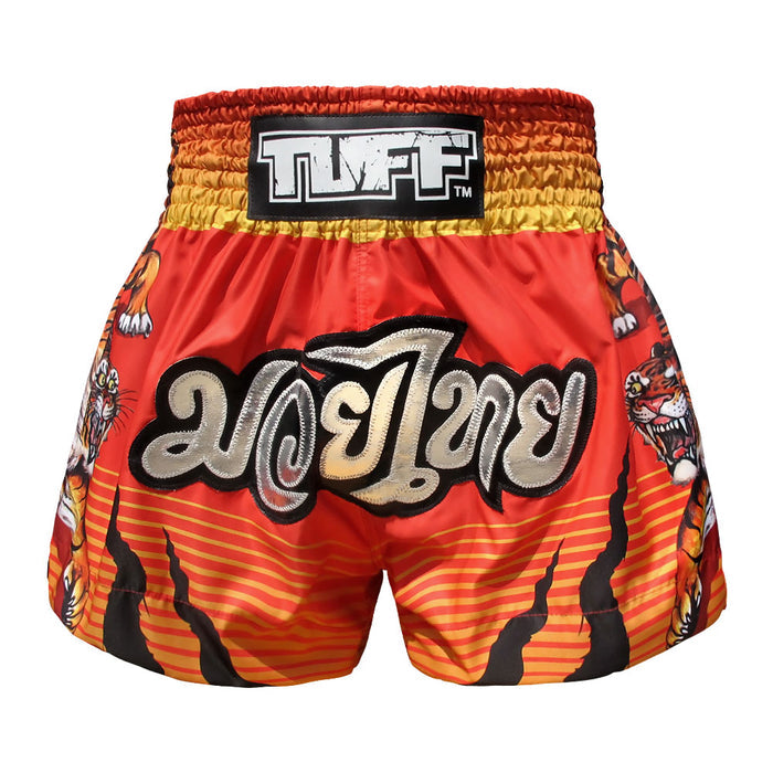 TUFF Muay Thai Shorts Boxing Trunks Traditional Style (TUF-MS614-RED)