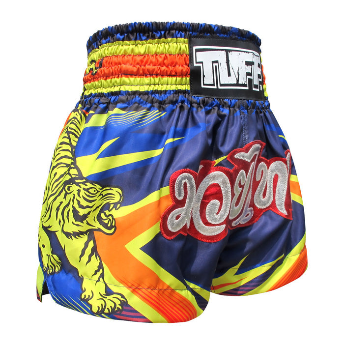 TUFF Muay Thai Shorts Boxing Trunks Traditional Style (TUF-MS616-BLU)