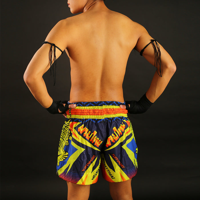 TUFF Muay Thai Shorts Boxing Trunks Traditional Style (TUF-MS616-BLU)