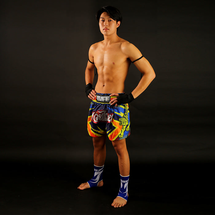 TUFF Muay Thai Shorts Boxing Trunks Traditional Style (TUF-MS616-BLU)