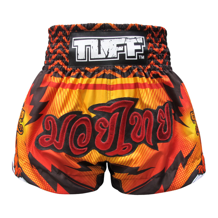 TUFF Muay Thai Shorts Boxing Trunks Traditional Style (TUF-MS616-ORG)