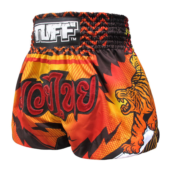 TUFF Muay Thai Shorts Boxing Trunks Traditional Style (TUF-MS616-ORG)