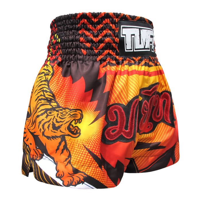 TUFF Muay Thai Shorts Boxing Trunks Traditional Style (TUF-MS616-ORG)