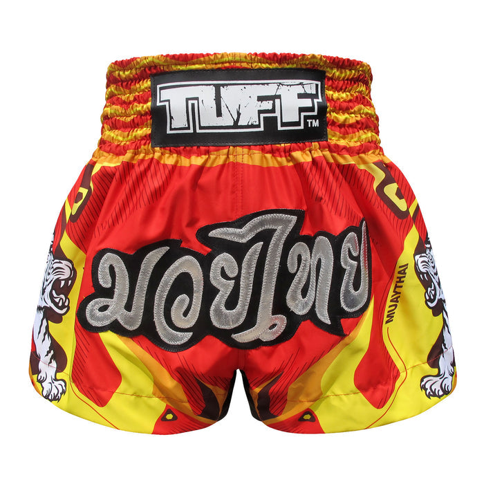 TUFF Muay Thai Shorts Boxing Trunks Traditional Style (TUF-MS616-RED)