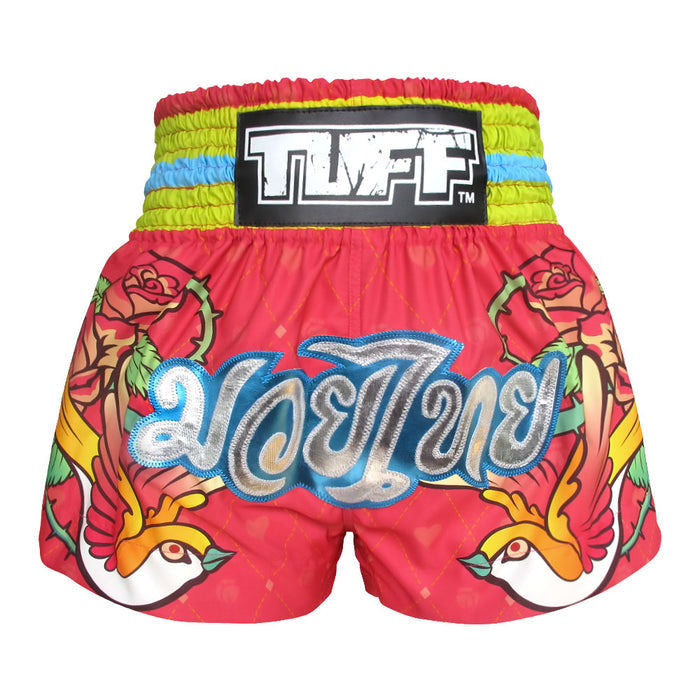 TUFF Muay Thai Shorts Boxing Trunks Traditional Style (TUF-MS617-PNK)