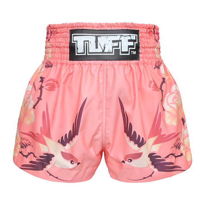 TUFF Muay Thai Shorts Boxing Trunks Traditional Style (TUF-MS618-PNK)