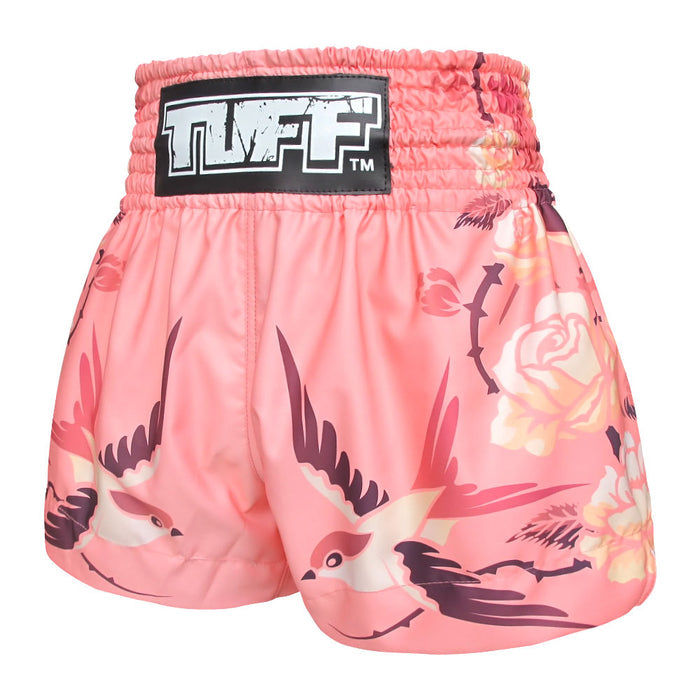 TUFF Muay Thai Shorts Boxing Trunks Traditional Style (TUF-MS618-PNK)