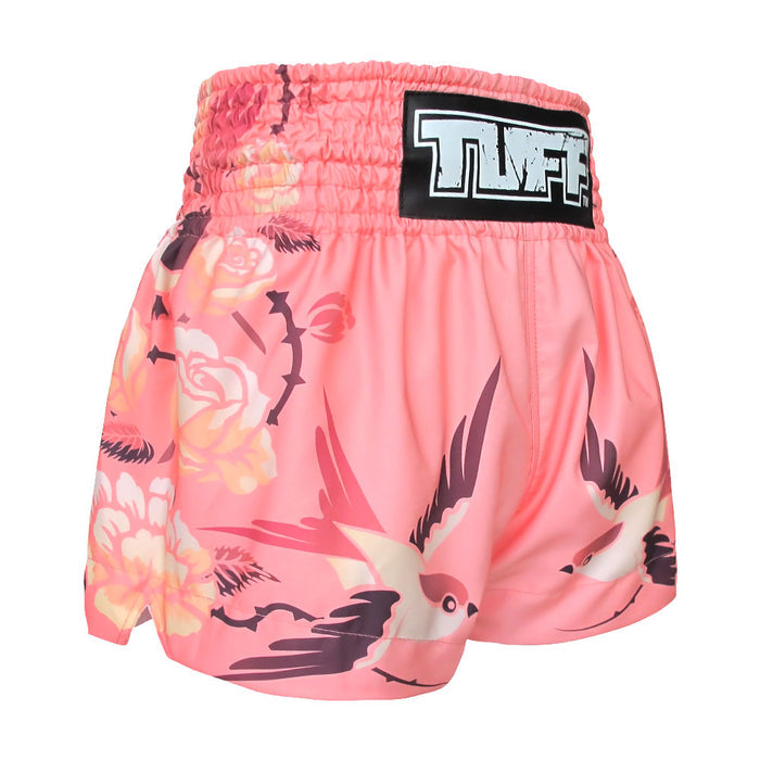 TUFF Muay Thai Shorts Boxing Trunks Traditional Style (TUF-MS618-PNK)