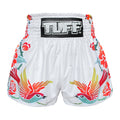 TUFF Muay Thai Shorts Boxing Trunks Traditional Style (TUF-MS618-WHT)