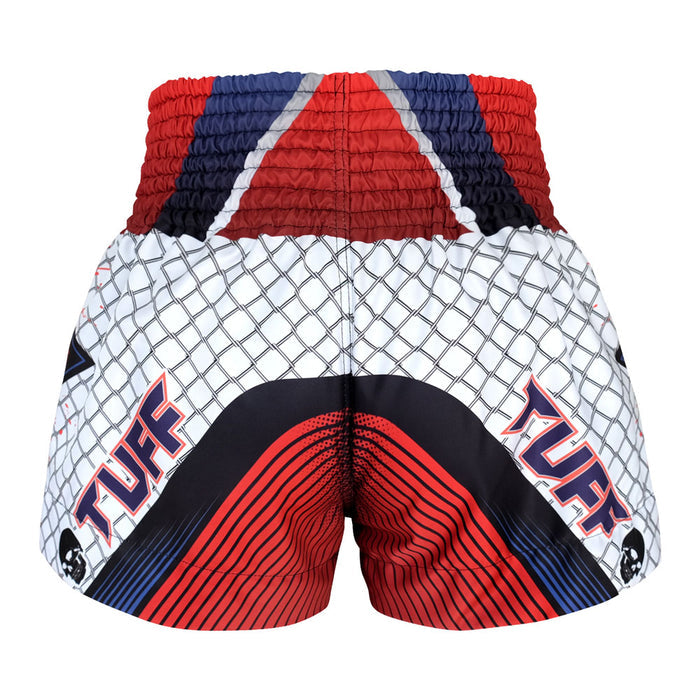 TUFF Muay Thai Shorts Boxing Trunks Traditional Style (TUF-MS619-WHT)