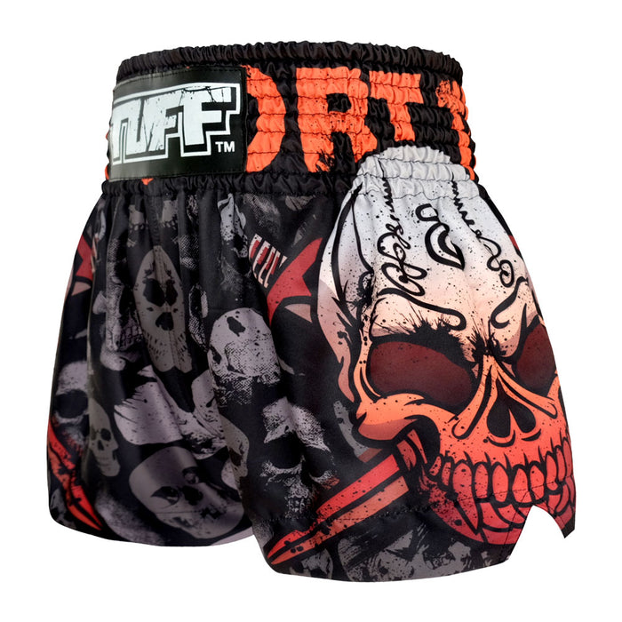 TUFF Muay Thai Shorts Boxing Trunks Traditional Style (TUF-MS620-BLK)