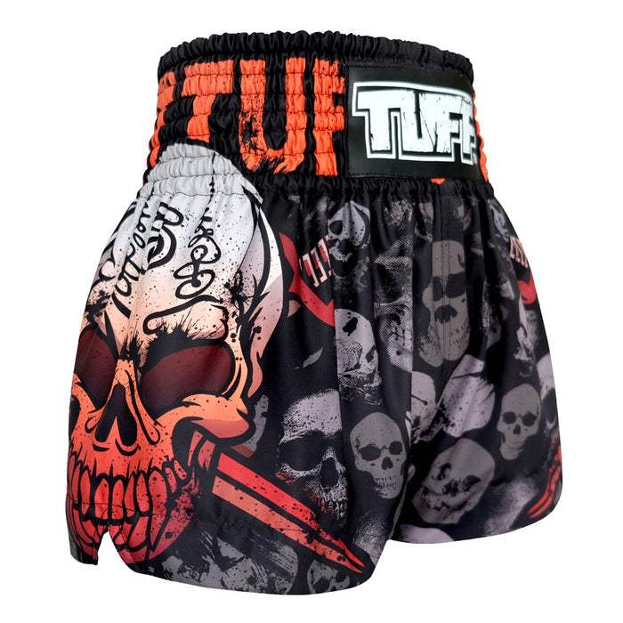 TUFF Muay Thai Shorts Boxing Trunks Traditional Style (TUF-MS620-BLK)