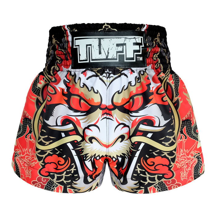 TUFF Muay Thai Shorts Boxing Trunks Traditional Style (TUF-MS621-RED)
