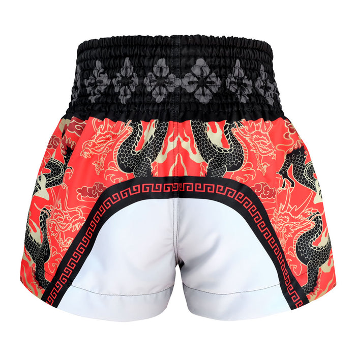 TUFF Muay Thai Shorts Boxing Trunks Traditional Style (TUF-MS621-RED)