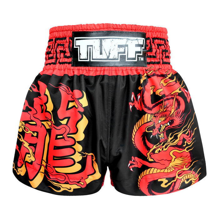 TUFF Muay Thai Shorts Boxing Trunks Traditional Style (TUF-MS622-BLK)