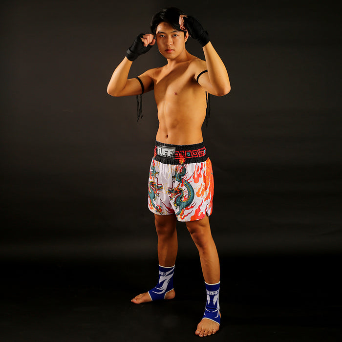 TUFF Muay Thai Shorts Boxing Trunks Traditional Style (TUF-MS622-RED)