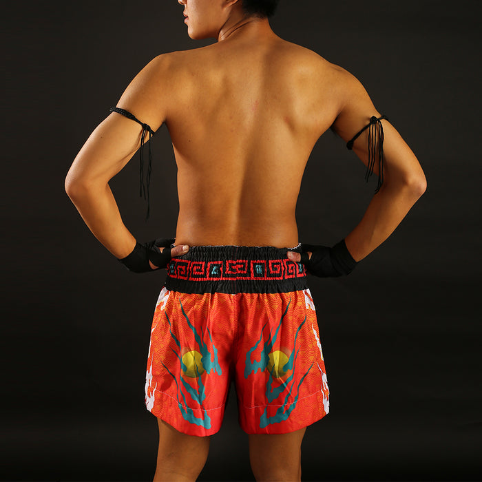 TUFF Muay Thai Shorts Boxing Trunks Traditional Style (TUF-MS622-RED)