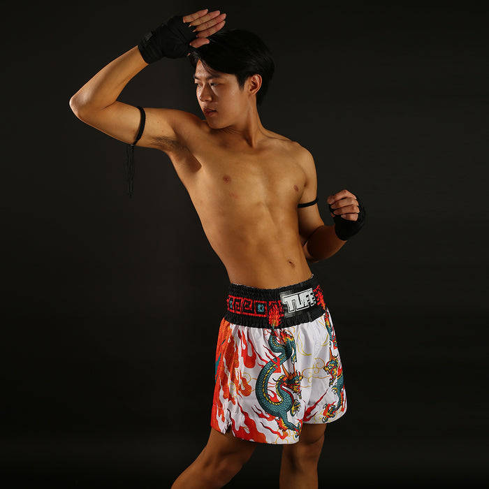 TUFF Muay Thai Shorts Boxing Trunks Traditional Style (TUF-MS622-RED)