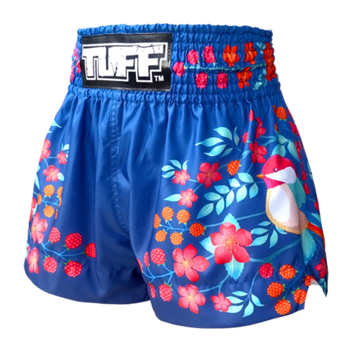 TUFF Muay Thai Shorts Boxing Trunks Traditional Style (TUF-MS632-NVB)