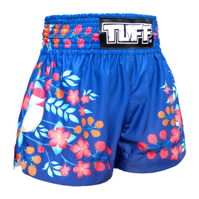 TUFF Muay Thai Shorts Boxing Trunks Traditional Style (TUF-MS632-NVB)