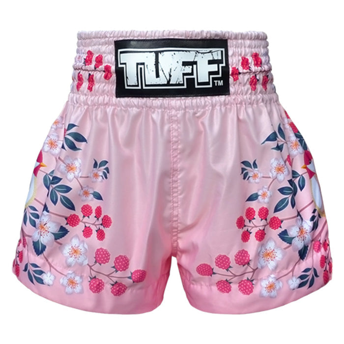 TUFF Muay Thai Shorts Boxing Trunks Traditional Style (TUF-MS632-PNK)
