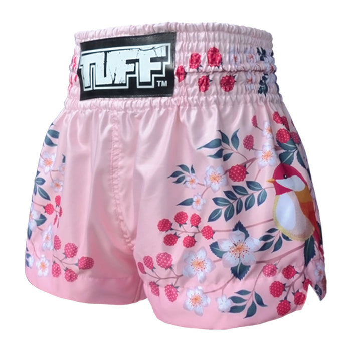 TUFF Muay Thai Shorts Boxing Trunks Traditional Style (TUF-MS632-PNK)