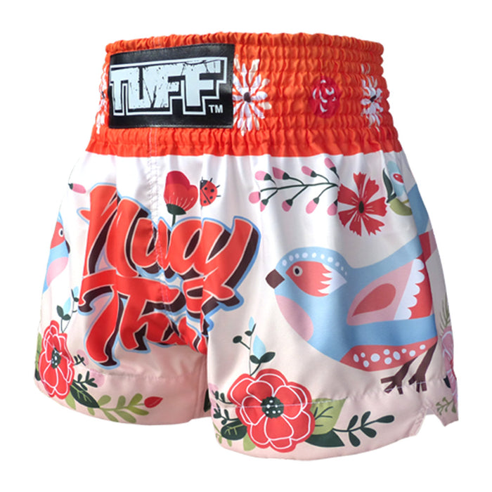 TUFF Muay Thai Shorts Boxing Trunks Traditional Style (TUF-MS633-ORG)