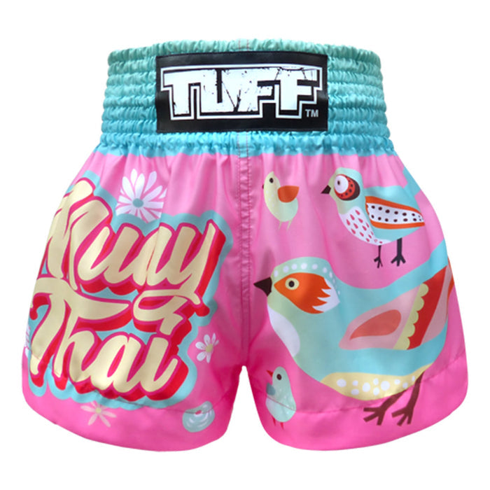 TUFF Muay Thai Shorts Boxing Trunks Traditional Style (TUF-MS633-PNK)