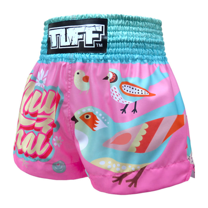 TUFF Muay Thai Shorts Boxing Trunks Traditional Style (TUF-MS633-PNK)