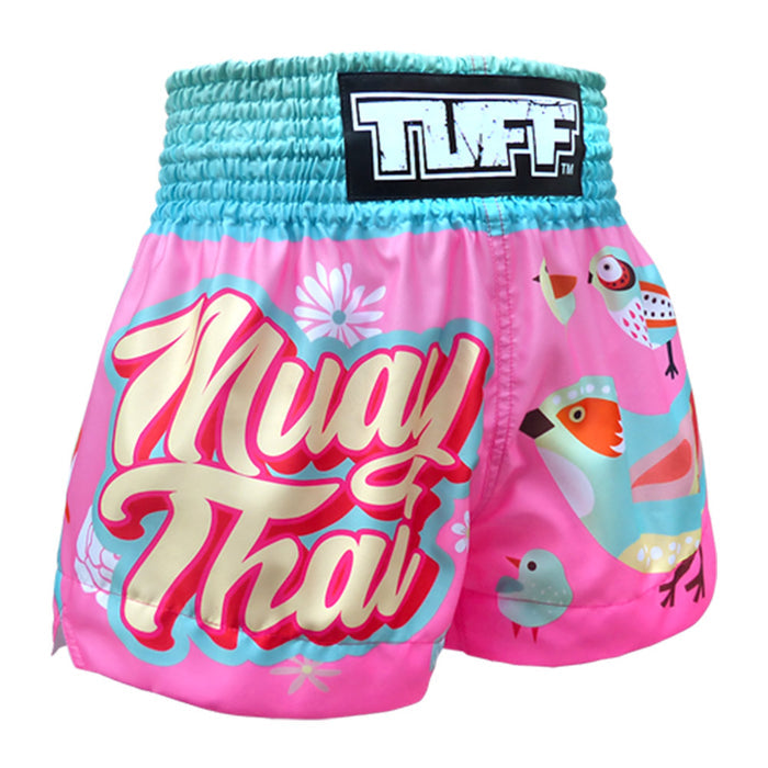 TUFF Muay Thai Shorts Boxing Trunks Traditional Style (TUF-MS633-PNK)