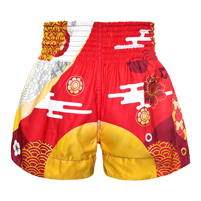 TUFF Muay Thai Shorts Boxing Trunks Traditional Style (TUF-MS653-RED)