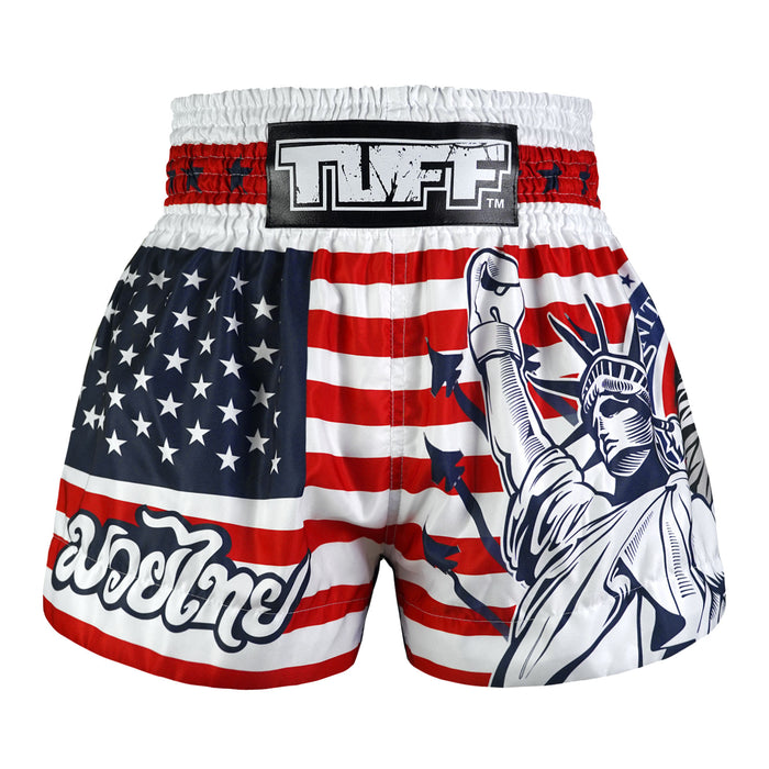 TUFF Muay Thai Shorts Boxing Trunks Traditional Style (TUF-MS662-NVB)
