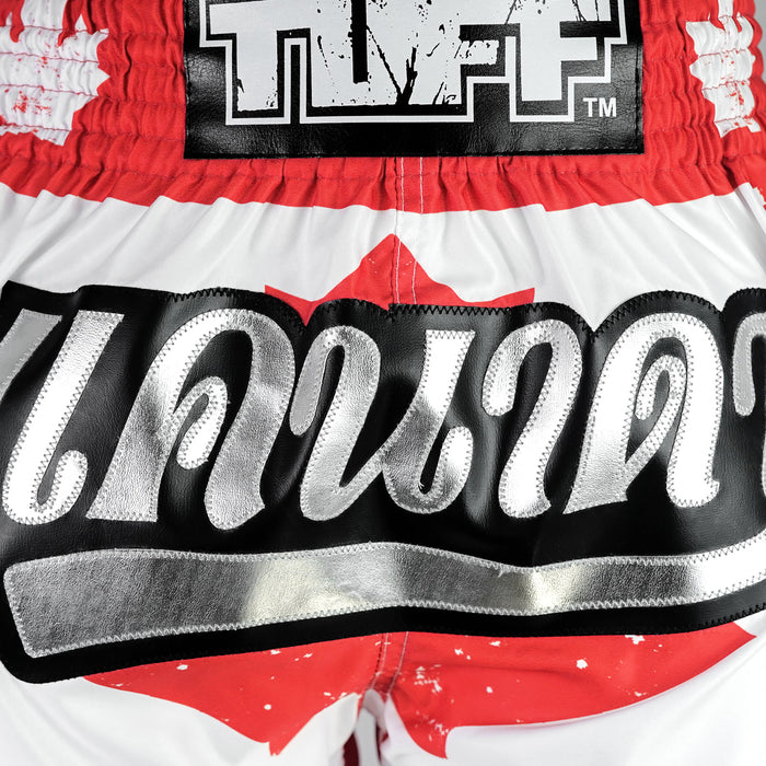 TUFF Muay Thai Shorts Boxing Trunks Traditional Style (TUF-MS665-WHT)