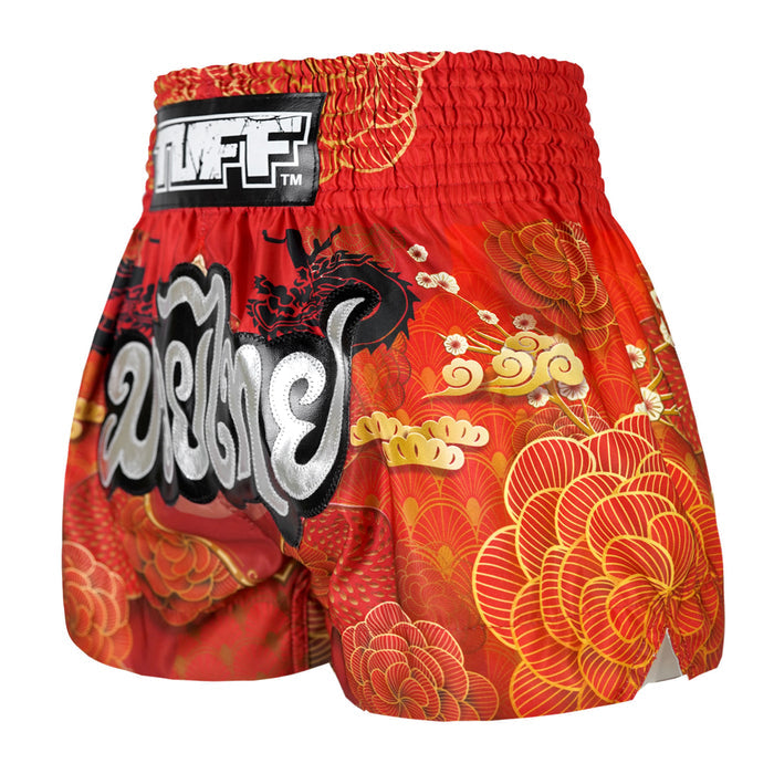 TUFF Muay Thai Shorts Boxing Trunks Traditional Style (TUF-MS669-RED)