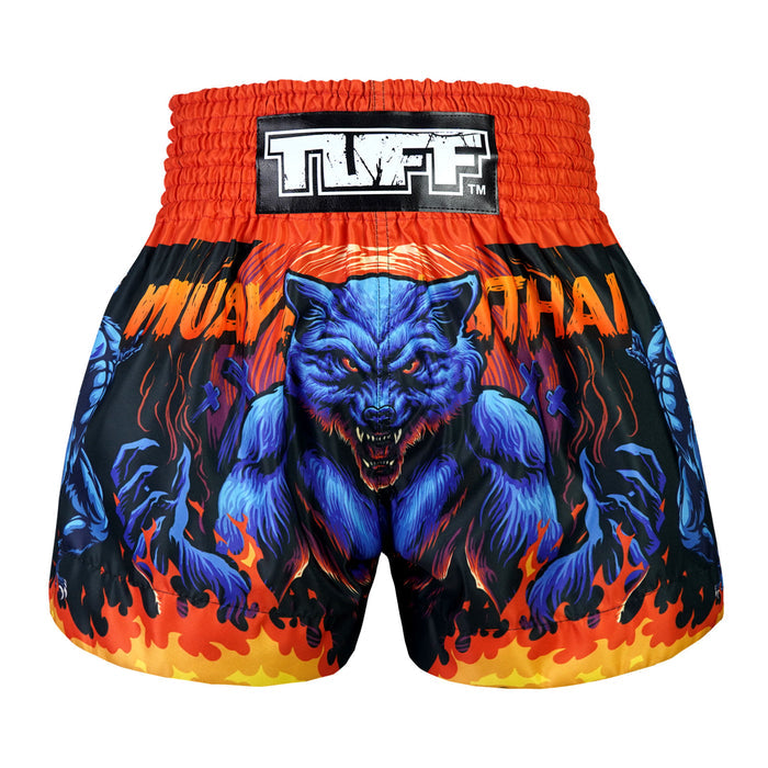 TUFF Muay Thai Shorts Boxing Trunks Traditional Style (TUF-MS683-BLU)