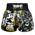 TUFFPAYAK Muay Thai Shorts Boxing Trunks Retro Style (TPY-RMS008-BLK)