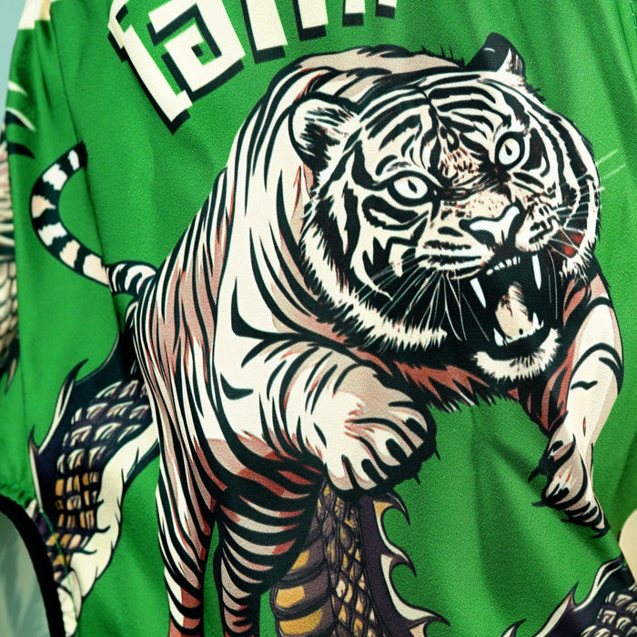 TUFFPAYAK Muay Thai Shorts Boxing Trunks Retro Style (TPY-RMS010-GRN)