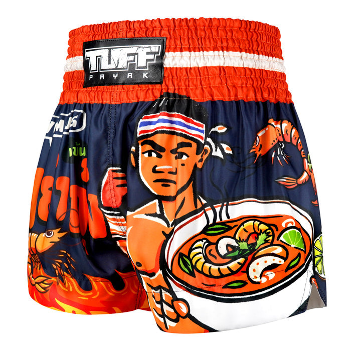 TUFFPAYAK Muay Thai Shorts Boxing Trunks Traditional Style (TPY-MS002-NVB)