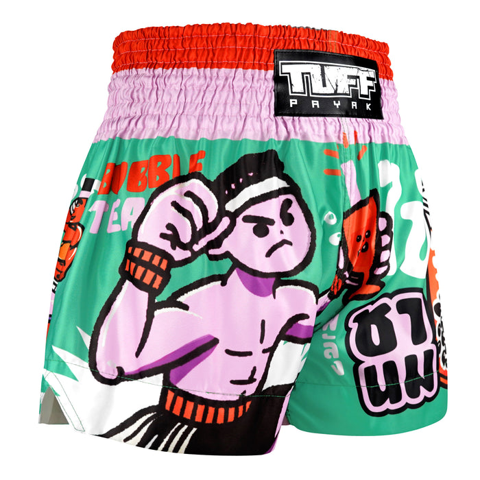 TUFFPAYAK Muay Thai Shorts Boxing Trunks Traditional Style (TPY-MS003-GRN)